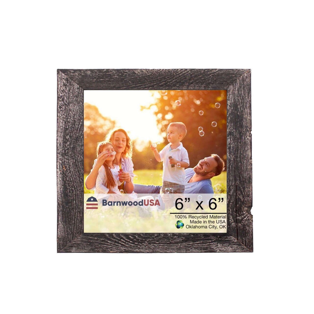 Rustic Farmhouse Standard 6 in. x 6 in. Tabletop Reclaimed Wood Picture Frame